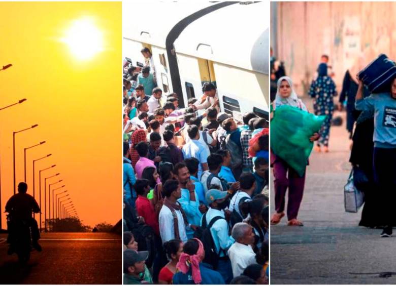 Temperaturas que aumentaron más de 14°C, India destronando a China como el país más poblado y 114 millones de desplazados (con corte a septiembre) marcaron el año. FOTOS: Manuel Saldarriaga, Getty y AFP 
