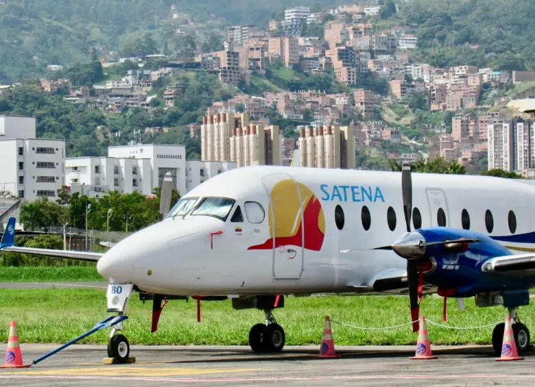 Avion de Satena desapareció. FOTO: Searca/Satena Beechcraft 1900D - Foto: X @copter_colombia