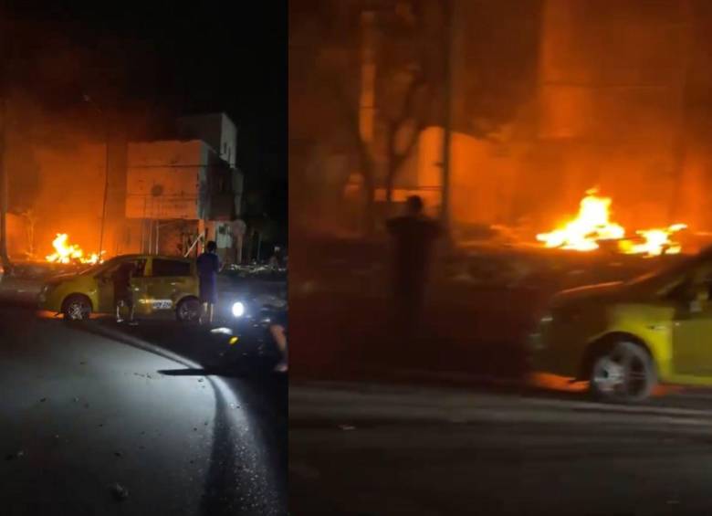 La Policía ya identificó la ruta del taxi utilizado en el atentado en Los Patios, Norte de Santander. Fotos: Captura video redes sociales