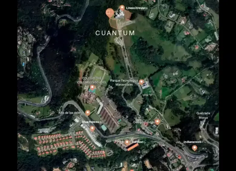 Ubicación del proyecto Cuantum, en el Alto de las Palmas. FOTO: Cortesía