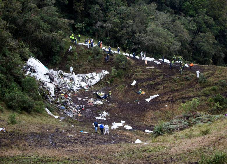 Imágenes de 2016 del lugar del siniestro aéreo de Chapecoense en la vereda Pantalio. FOTO EL COLOMBIANO
