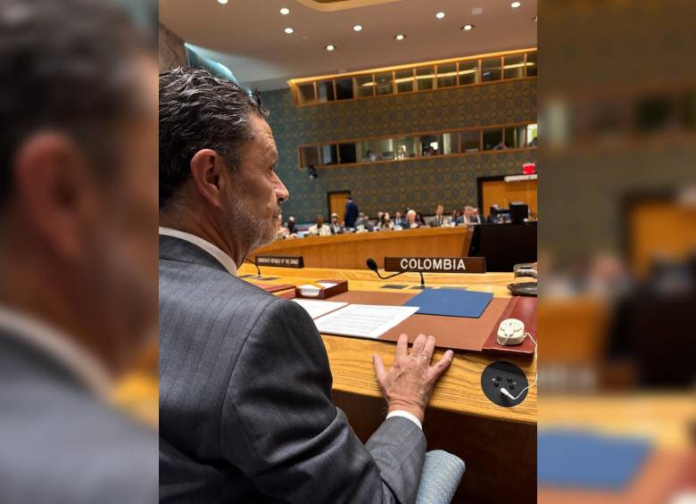 En su primera intervención ante el Consejo de Seguridad de las Naciones Unidas, el ministro de Relaciones Exteriores, Omar Bula. Foto: Cancillería