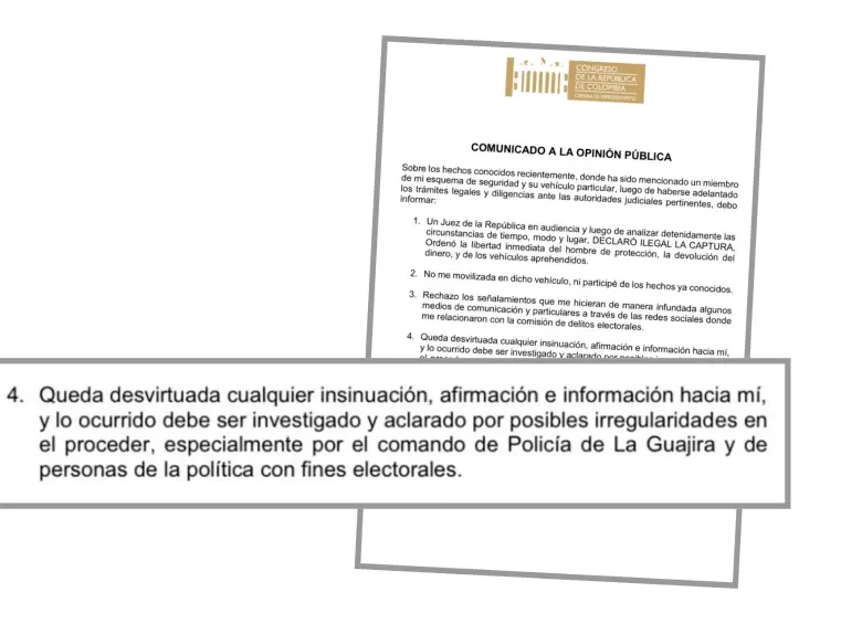 Este es el comunicado emitido por Lacouture. FOTO: ARCHIVO PARTICULAR