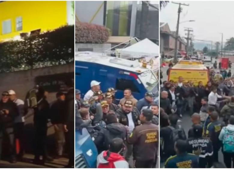 Sindicalistas y empleados se fueron a los golpes a las afueras de una empresa en el sector de Montevideo, en Fontibón. FOTOS: Capturas de video City Tv 