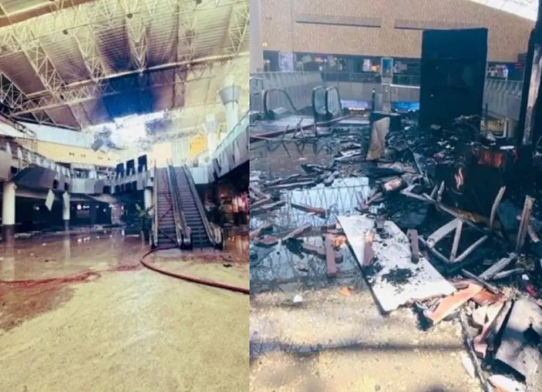 Así quedó el aeropuerto de Kuwait luego de ataques donde murió una persona. Foto: @TheCradleMedia