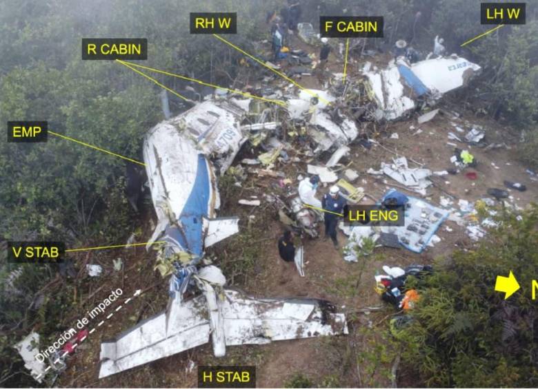 Se conoce el informe preliminar del avión de Satena que se estrelló entre Cúcuta y Ocaña, en Norte de Santander. FOTO: Aeronáutica Civil