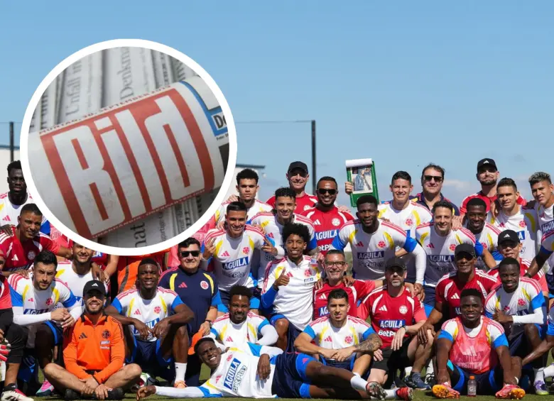 Los jugadores de Colombia en un entrenamiento. FOTO: Tomadas de redes sociales @FCFSeleccionCol y cortesía Bild