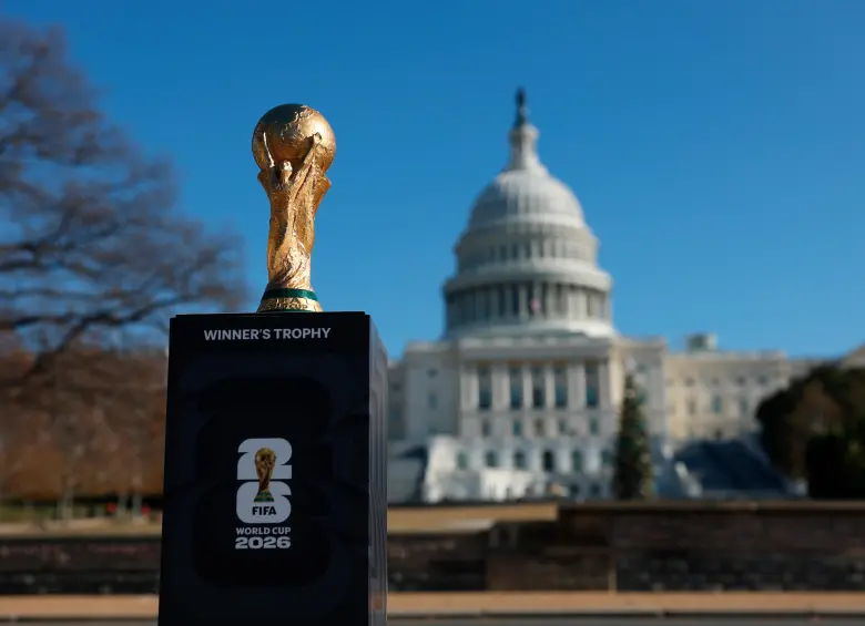 Este es el trofeo de la Copa Mundo, ganado por última vez por Argentina en Catar-2022. FOTO: GETTY