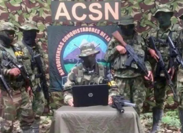 El grupo armado es el resultado de las disidencias de las Autodefensas Unidas de Colombia (AUC). FOTO: CAPTURA DE PANTALLA.
