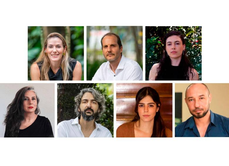 En las fotografías podemos ver a algunos de los esctiores mencionados en el texto. 1. Sara Jaramillo 2. Esteban Duperly. 3. Lina Parra Ochoa. 4. Isabel Botero. 5. Jorge Iván Agudelo. 6. Lorena Salazar Masso. 7. Gilmer Mesa.