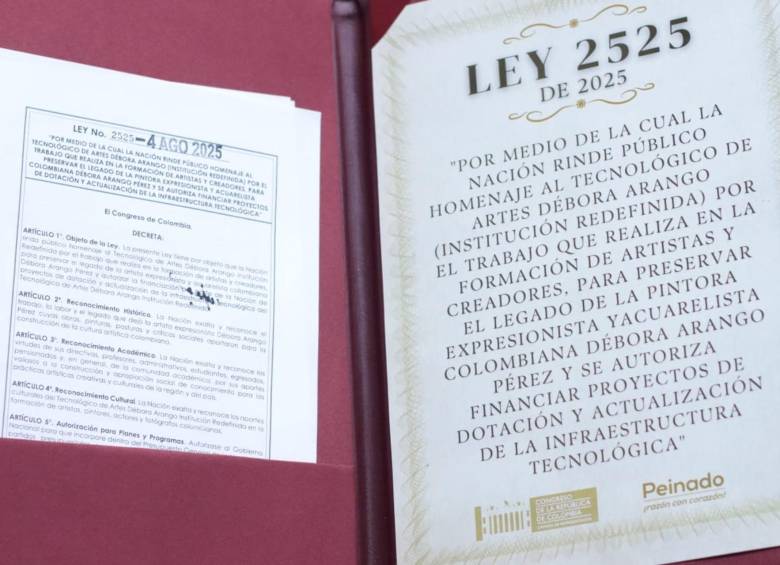 ¡Triunfo para el arte antioqueño! Sancionaron una ley exclusiva para el Tecnológico de Artes Débora Arango en Envigado
