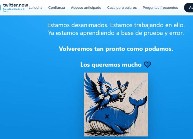 Así se ve la interfaz inicial de Twitter. Foto: Captura de pantalla twitter.now
