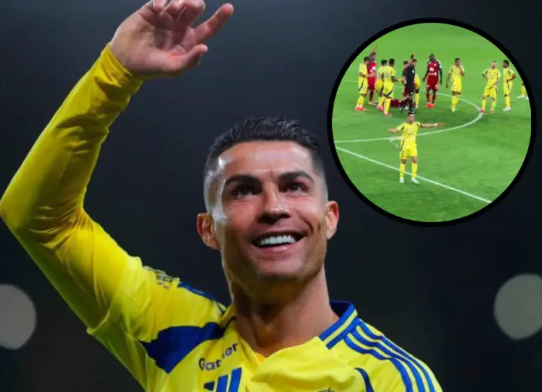 El colombiano fue expulsado al minuto 90+4, provocando la ira de Cristiano Ronaldo. Fotos: Al-Nassr y Captura de video