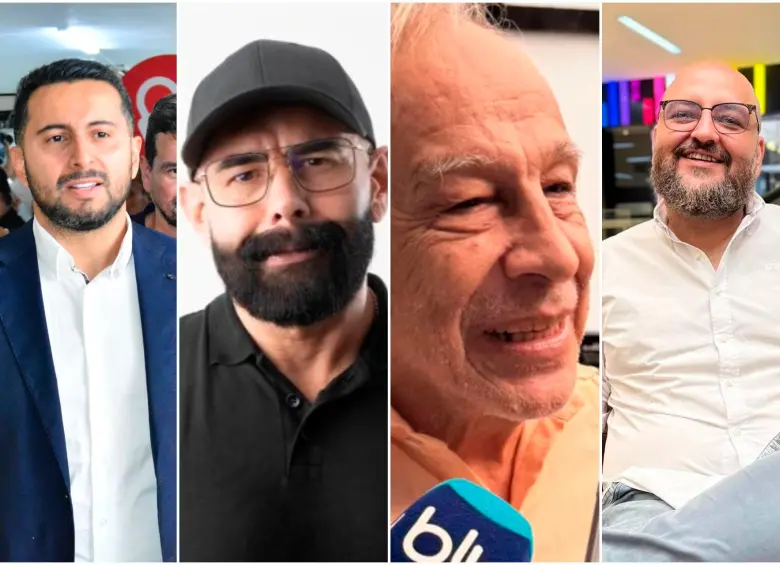 Cristian Portilla, Carlos Bueno, Rubén Morales y Humberto Salazar son cuatro de los ocho candidatos a la Alcaldía de Bucaramanga. FOTOS: Colprensa y tomadas de redes sociales 