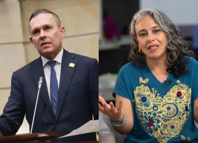 El presidente del Congreso, Efraín Cepeda, y la senadora María José Pizarro. Foto: Colprensa-El Colombiano