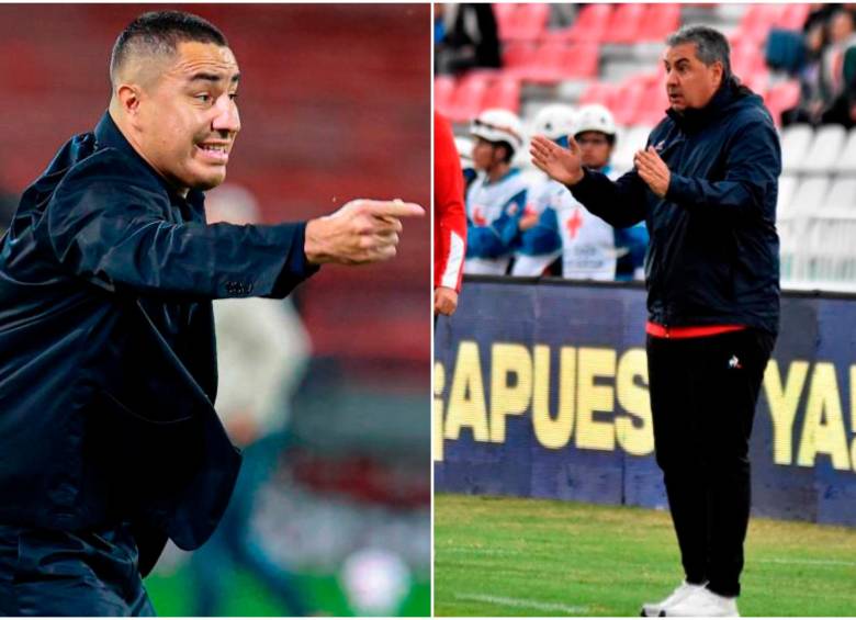 Tanto Efraín Juárez, así como Jorge Da Silva, buscan su primer título como técnicos en el fútbol colombiano. El DT del América ya ganó en los banquillos de Uruguay y Arabia. El de Nacional debuta en finales. FOTOS: Manuel Saldarriaga y Colprensa 