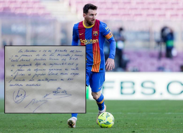 La firma de una servilleta fue el comienzo de una historia gloriosa de Lionel Messi en el FC Barcelona. Fotos; Getty Images y AFP