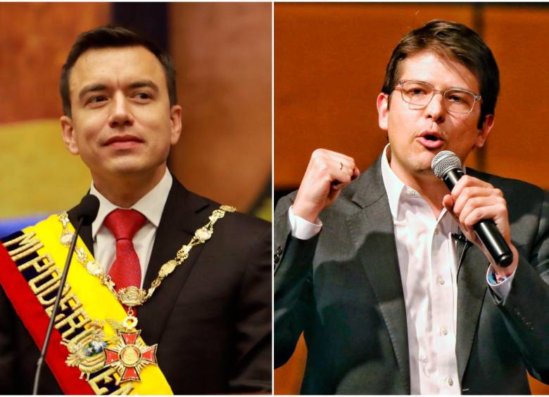 El presidente Daniel Noboa aseguró que su gobierno investiga si grupos criminales de su país tienen relación con el magnicidio de Miguel Uribe Turbay. FOTOS: Tomada de X @DanielNoboaOk y Colprensa