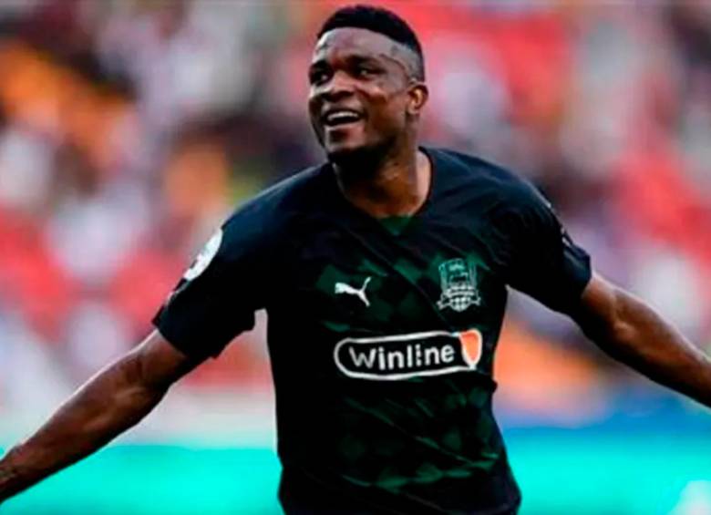 El delantero colombiano Jhon Córdoba, de 31 años, es una de las figuras del equipo que se ubica primero en la Liga Premier de Rusia. FOTO: Tomada de Instagram @Jhoncordoba9