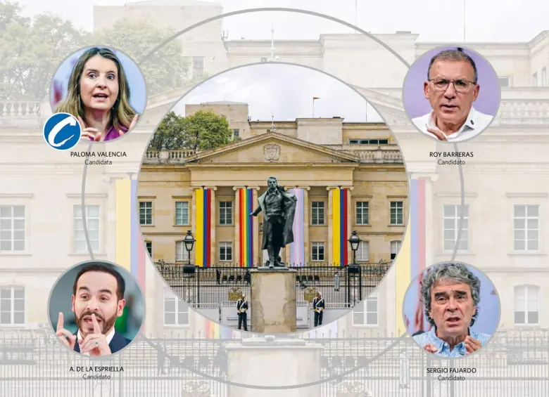 Las candidaturas de derecha siguen fragmentadas mientras Cepeda se mantiene de primero en las últimas encuestas. FOTO: EL COLOMBIANO.