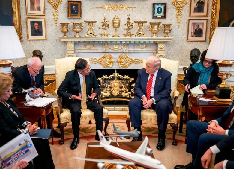 Gustavo Petro y Donald Trump hablaron de posibles negocios con Mónomeros. FOTO CASA BLANCA