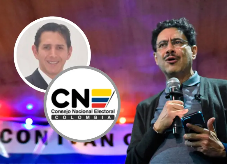 Alejandro Felipe Sánchez Cerón (foto en el círculo) es el conjuez del CNE que se declaró impedido para decidir el caso de Iván Cepeda, al reconocer que integró la defensa del expresidente Álvaro Uribe en el proceso en el que el hoy candidato fue parte central. FOTO: COLPRENSA-ARCHIVO PARTICULAR-X @alfesac