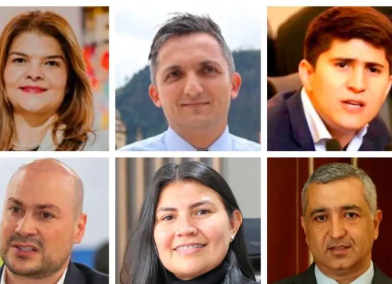 Arriba, de izquierda a derecha: Liliana Bitar, Juan Pablo Gallo Maya y Wadith Manzur. Abajo, de izquierda a derecha: Julián Peinado, Karen Manrique y Juan Diego Muñoz. FOTO: EL COLOMBIANO/Red socialX/CÁMARA DE REPRESENTANTES