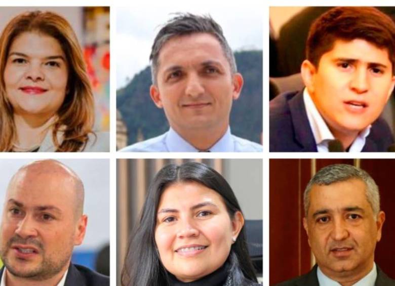Arriba, de izquierda a derecha: Liliana Bitar, Juan Pablo Gallo Maya y Wadith Manzur. Abajo, de izquierda a derecha: Julián Peinado, Karen Manrique y Juan Diego Muñoz. FOTO: EL COLOMBIANO/Red socialX/CÁMARA DE REPRESENTANTES