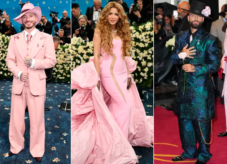 Así llegaron a la Met Gala 2025 J Balvin, Shakira y Maluma. FOTOS Getty