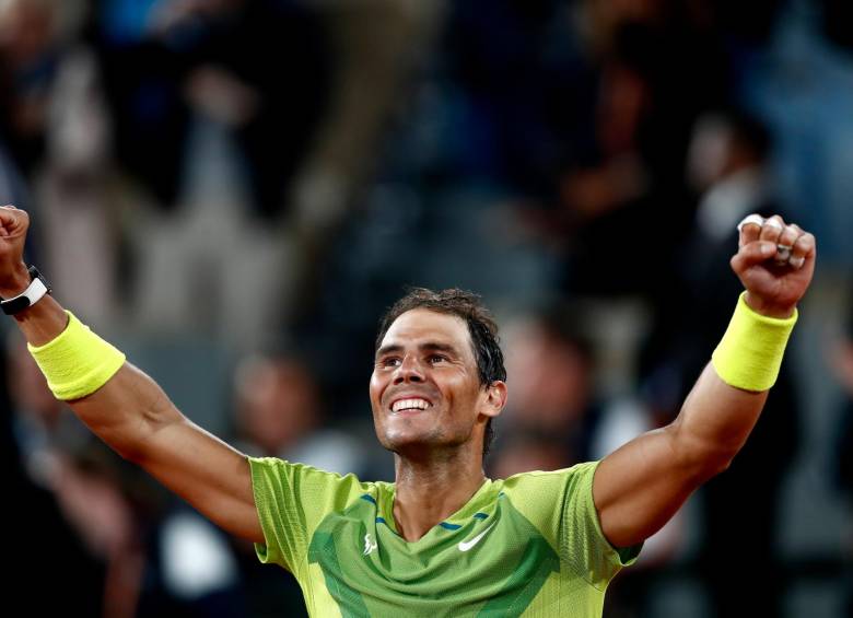 Rafael Nadal festejando su triunfo sobre Djokovic. FOTO EFE