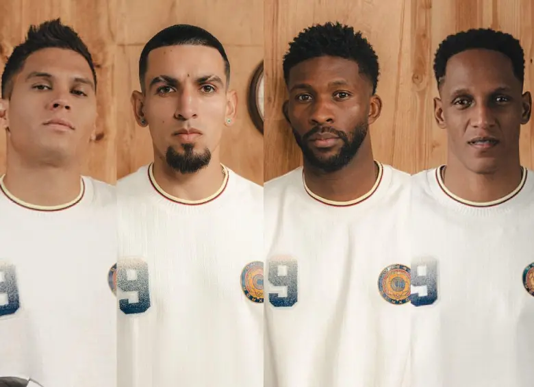 Juan Fernando Quintero, Daniel Muñoz, Jefferson Lerma y Yerry Mina participan en una alianza que busca trasladar su identidad y estilo personal al mundo de la moda. FOTO: Quest.
