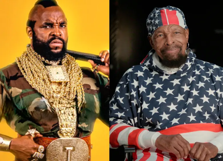 Así era la imagen del personaje de Mr. T. en los ochenta, un corte de pelo que muchos también imitaron. Al lado derecho: así luce hoy el actor y deportista a sus 74 años. FOTOS Cortesía Netflix