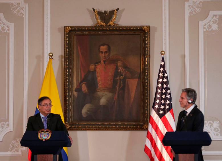 La reunión entre Gustavo Petro y Antony Blinken se extendió por cerca de dos horas. FOTO: COLPRENSA