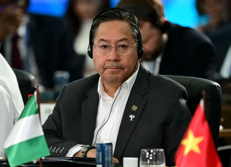 El expresidente de Bolivia, Luis Arce, durante un evento internacional. FOTO: AFP