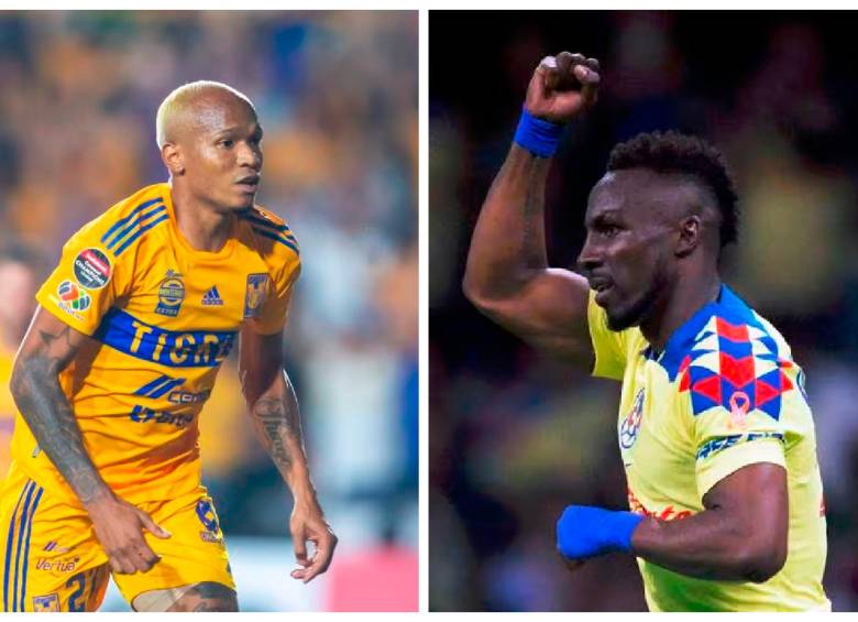 Luis y Julián Quiñones, colombianos que salen este domingo por la conquista de la Liga de México. FOTO AFP
