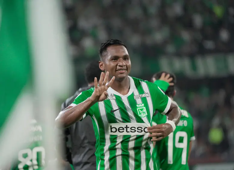 El delantero cordobés Alfredo Morelos será titular en el duelo de Atlético Nacional contra Jaguares en Montería. Foto: Manuel Saldarriaga