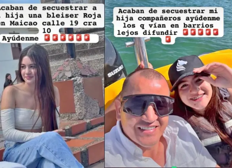 Leidy Daneyis Vergara Molina, hija del creador de contenido ‘Paisa Ayuda’ fue secuestrada en Maicao. Fotos: redes sociales 