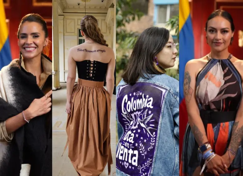 Maria Fernanda Carrascal, Catherine Juvinao, Jennifer Pedraza y Laura Daniela Beltrán fueron algunas congresistas que no solo resaltaron con sus vestuarios sino que a través de ellos llevaron un mensaje político. Foto: tomada de las redes de las congresistas