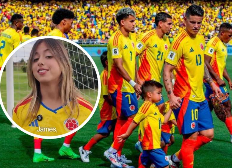 Frente a las interpretaciones políticas y las críticas en plataformas digitales que empañaron el acto de entrega de la bandera nacional, la Selección Colombia y, en especial, James Rodríguez, recibieron un doble respaldo tras el video de Antonella. FOTO: Captura de video de redes sociales @anto_petro_alcocer 