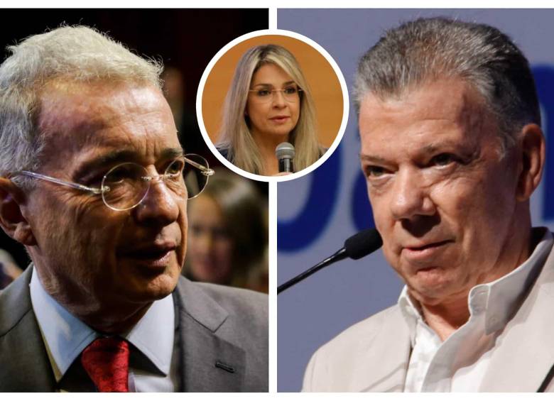 Uribe respondió a señalamientos que lanzó Santos contra la periodista Vicky Dávila, quien suena como eventual candidata presidencial en 2026. FOTO: COLPRENSA