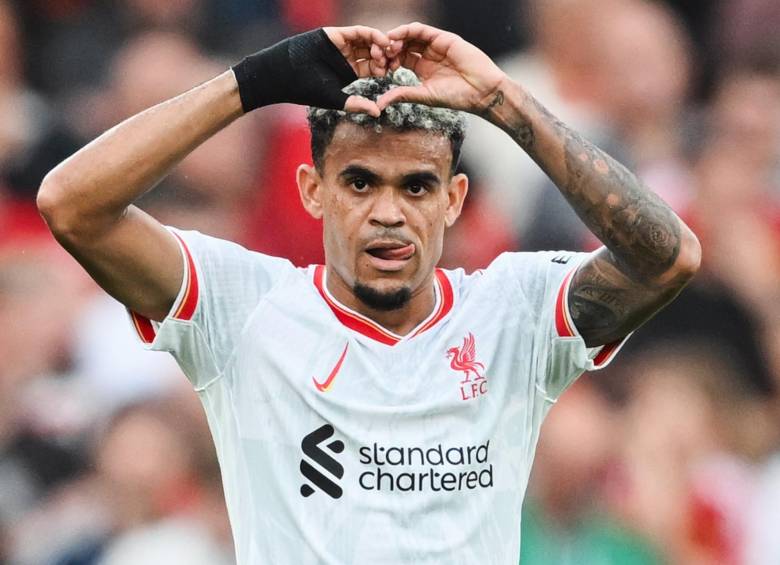 Luis Díaz tras marcar su primer doblete de la temporada con la camiseta del Liverpool. FOTO: CUENTA DE X @LFC