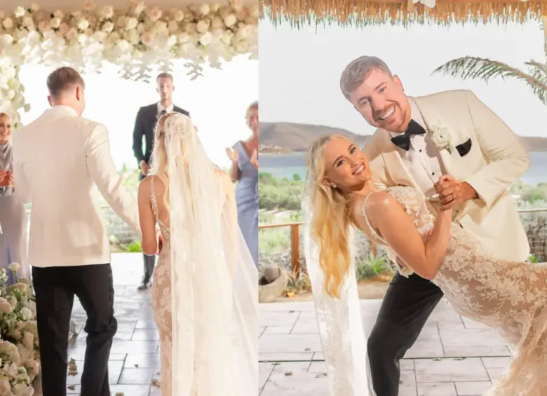 La boda fue celebrada por un amigo de la familia autorizado para oficiar matrimonios. Foto: @mrbeast