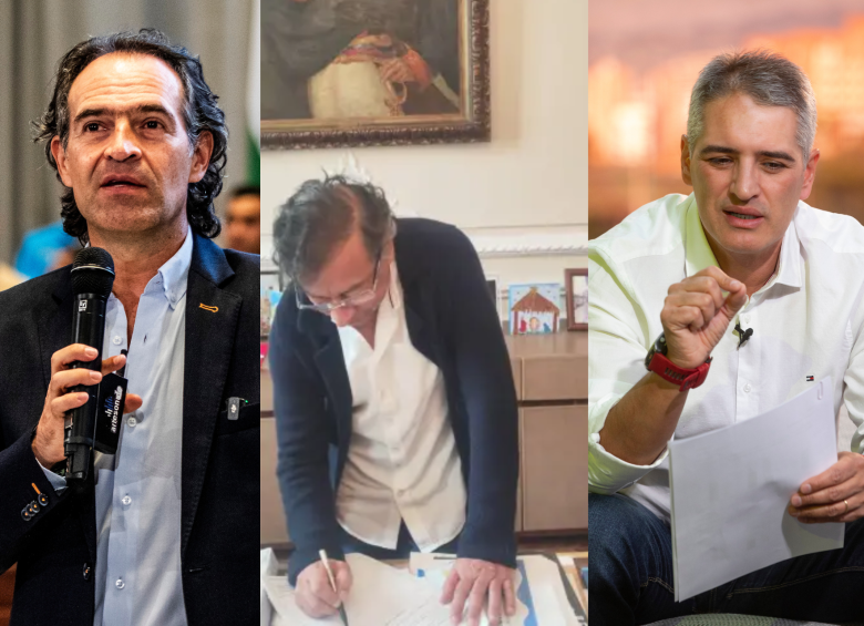 Federico Gutiérrez y Andrés Julián Rendón rechazan el decreto del presidente Petro. FOTOS: EL COLOMBIANO Y REDES SOCIALES