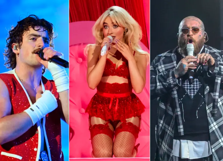 Benson Boone, Sabrina Carpenter y Teddy Swims fueron los más escuchados en el mundo en 2024. FOTOS Getty