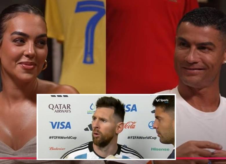 Cristiano Ronaldo y su esposa Georgina en medio de un juego de preguntas en un nuevo capítulo del canal de YouTube de CR7. FOTO: CAPTURA VIDEO CANAL DE YOUTUBE UR CRISTIANO Y TYC SPORTS