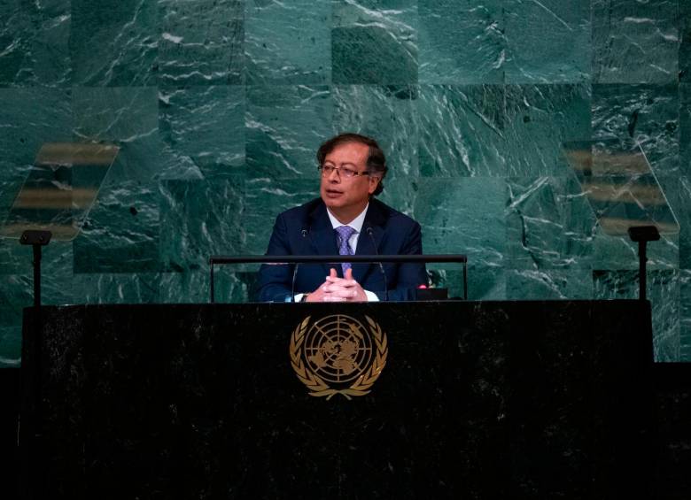 Gustavo Petro en su primer discurso en la ONU tocó temas sensibles como la lucha contra las drogas, por el cambio climático y la guerra en Ucrania. Foto: cortesía presidencia. 