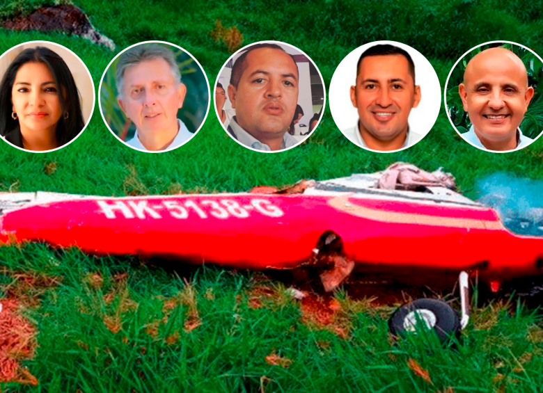 Estos eran los cinco miembros del Centro Democrático que murieron en el accidente de la avioneta. FOTO: Tomada de redes sociales 