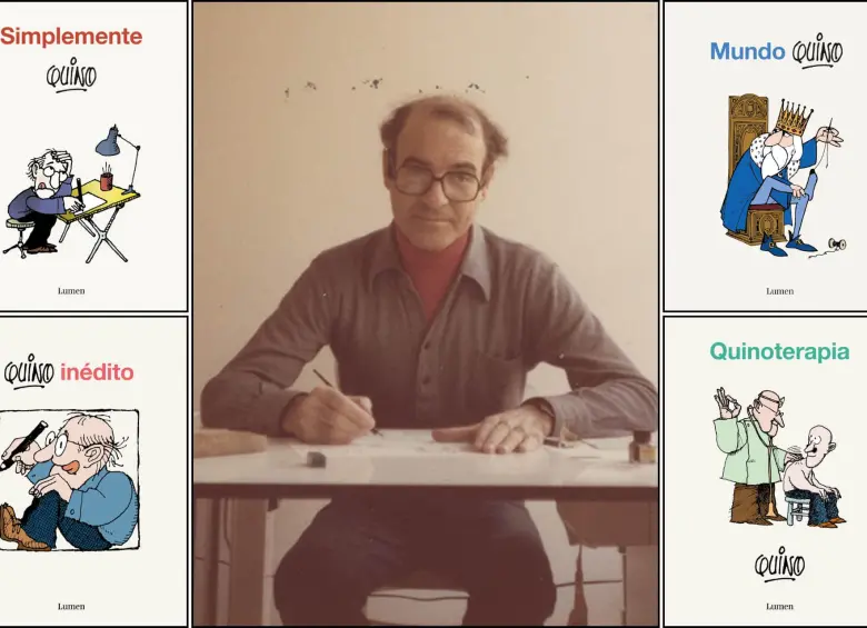 Algunos de los libros que ya se pueden conseguir en Colombia sobre el trabajo de Quino que no había sido publicado en el país. FOTOS Cortesía