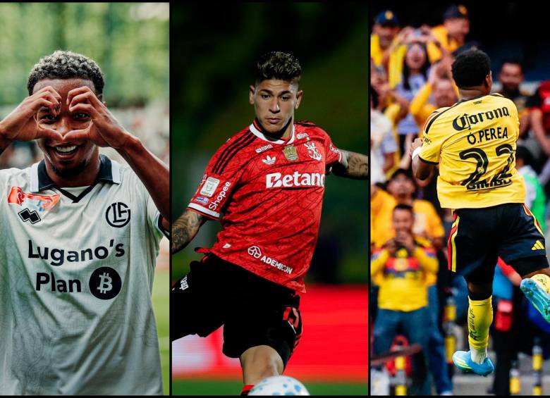 Beckham Castro, Jorge Carrascal y Óscar Perea, pueden formar parte de las próximas convocatorias de Néstor Lorenzo. FOTOS: X Flamengo y ClubAmerica, Instagram FCLugano