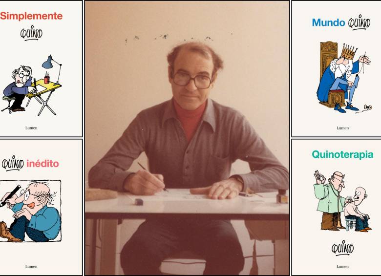 Algunos de los libros que ya se pueden conseguir en Colombia sobre el trabajo de Quino que no había sido publicado en el país. FOTOS Cortesía